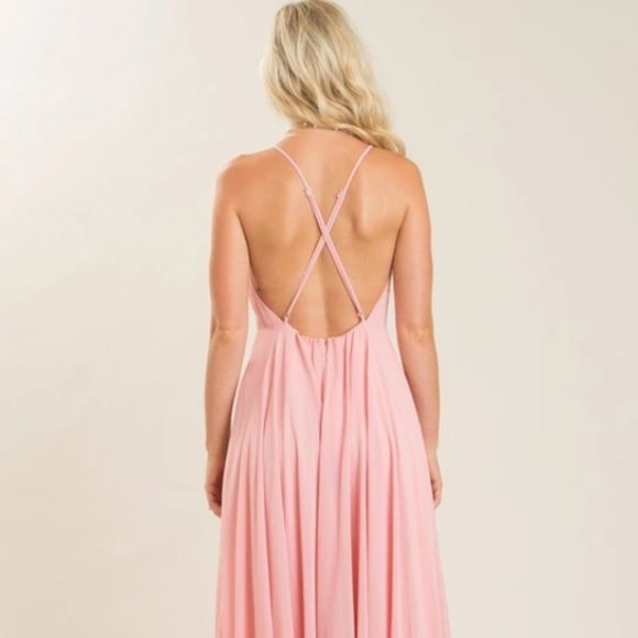 Pink Flowy Maxi Dress - Picture 2 of 6